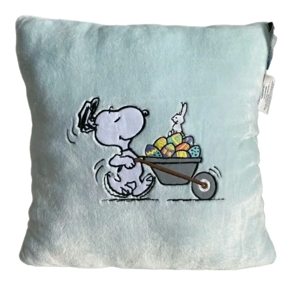 NWT Berkshire Peanuts Snoopy Easter plush decorative pillow - LIGHT BLUE